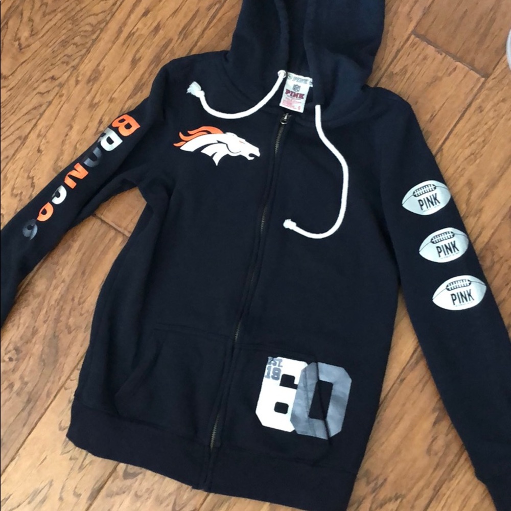 Denver Broncos PINK zip front Hoodie